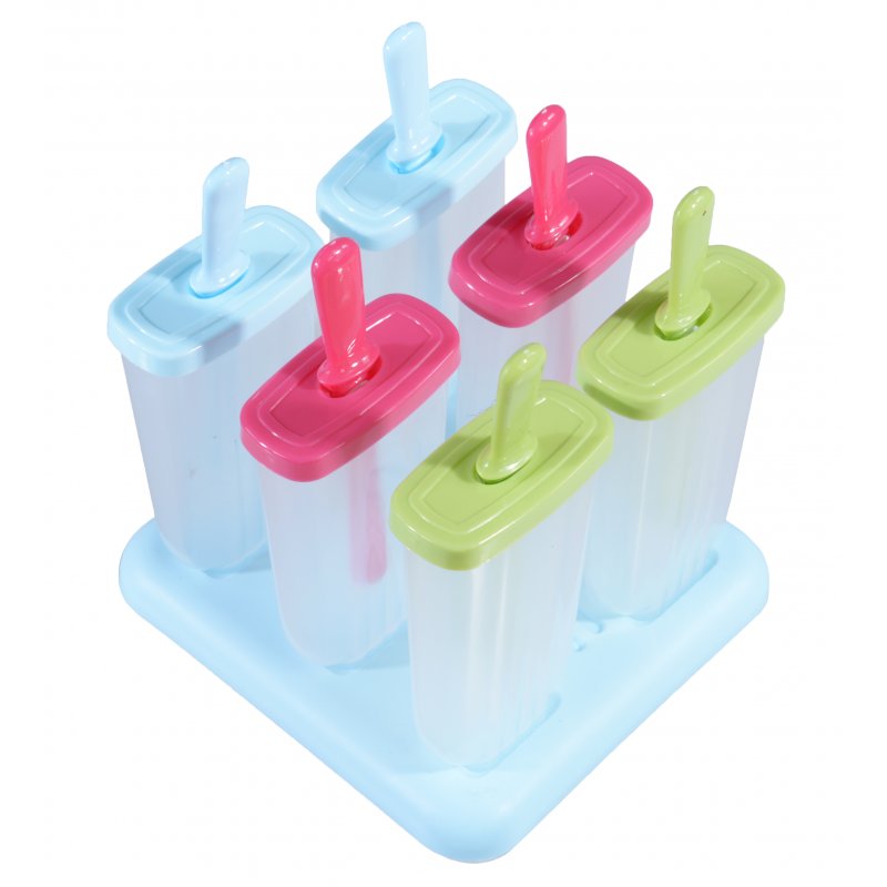 Reusable Popsicle Molds Ice Maker, Set of 6, BPA Free Ice pop Moulds with Tray Kitchen DIY Tools 17 color popsicle