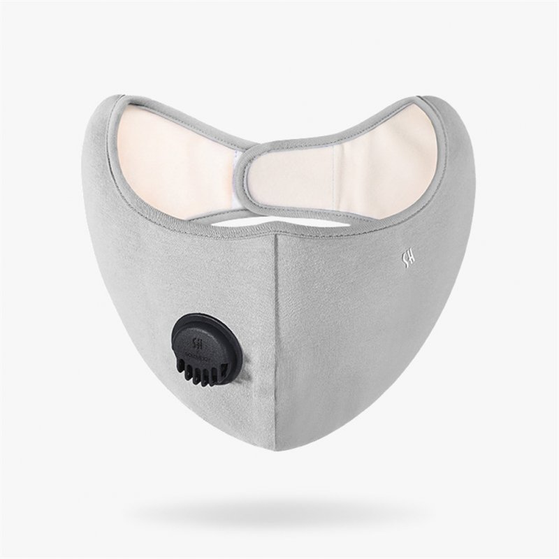 Reusable Washable Dust Protect Mouth  Cover Ear Protection With Kn95 Breathing Valve Mask Light gray_One size