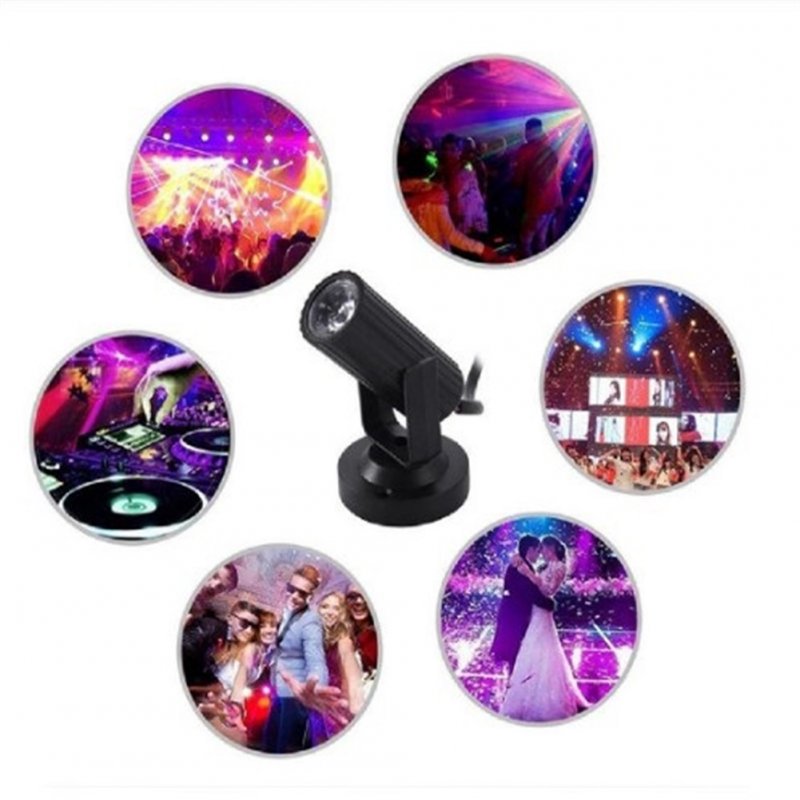 Rgbw 1w Led Stage  Spotlight Lightweight Portable Lamp 360 Degree Soft Stable Continuous Luminescence For Disco Bar Ktv Lighting Colorful