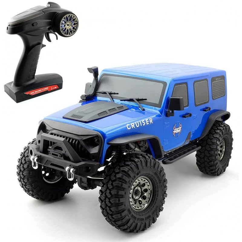 Rgt Ex86100v2 1:10 4wd 2.4g Remote Control All Terrain Crawler Car Rc  Car With Led Lights Electric Car Model For Kids- Rtr blue