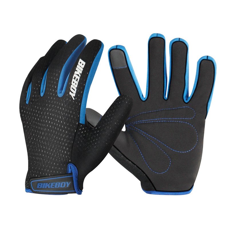 Riding Gloves Full Fingers Warm Windproof Touch Screen Mountain Motorcycle Gloves Men And Women Motocross Riding Equipment Black blue_L