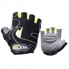 Riding Gloves Silicone Half-finger Gloves Moisture and Breathable Gloves dark green_M