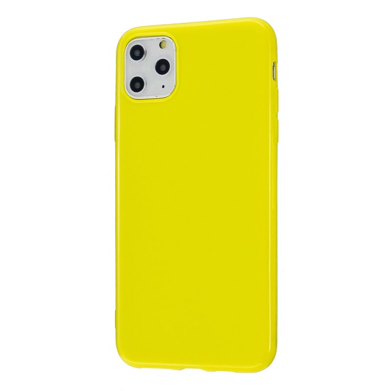 For iPhone 11/11 Pro/11 Pro Max Smartphone Cover Slim Fit Glossy TPU Phone Case Full Body Protection Shell Lemon yellow