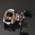 Right Handed Strong Metal Drop Design Bearings Drum Fishing Reel for Boat Ocean Fishing Round Dark Gold