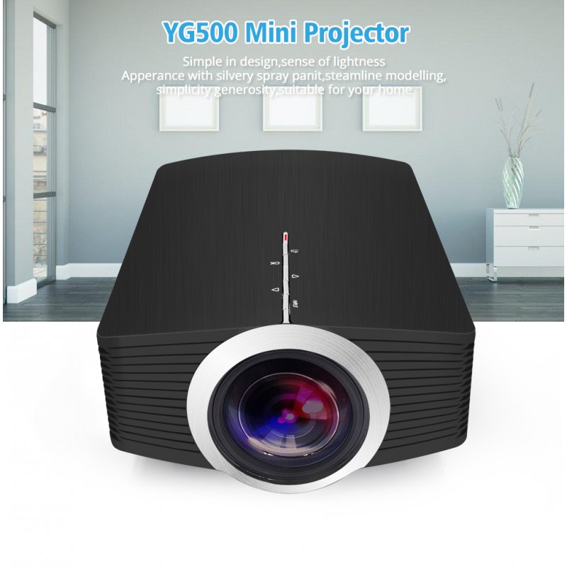 YG500 Universal HD1920x1080 Resolution LED Pocket Projector for Home and Entertainment Support 120 Inch Large Screen Projection black_regular version