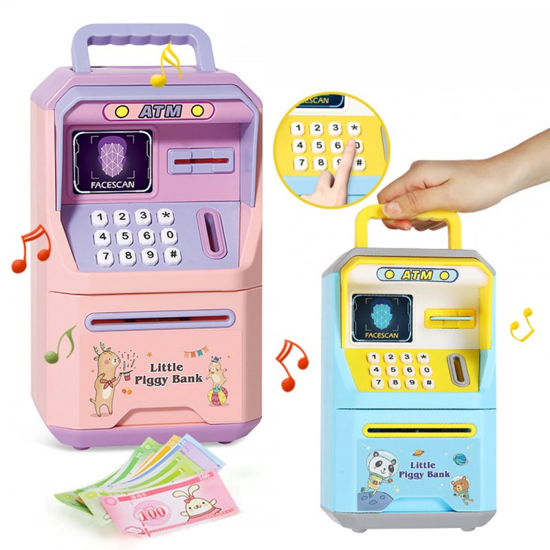 Children Storage Money Box Cartoon Music Password Deposit Machine Automatically Rolling Money Atm Cash Coin Saving Box Toys 