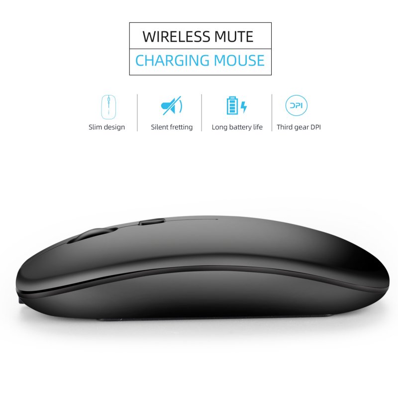 Dual Mode Bluetooth 4.0 + 2.4G Wireless Mute Computer Mouse for PC Laptop 