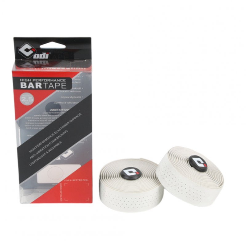 Road Bike Bend Handle Swathing Band Push Bike Handbar Tape Comfortable Breathable Non-slip PU Swathing Band  White