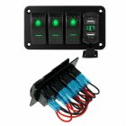 Rocker  Switch  Panel Car Modification Panel Switch Type Dual Usb  Voltage Digital Display Green light
