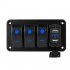 Rocker  Switch  Panel Dual Usb  Voltage Digital Display Panel Car Modification Parts Blue light