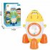 Rocket Launcher Water Spray Rocket Toys Water Pressure Lift Sprinkler Rotating Water Toys orange