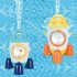 Rocket Launcher Water Spray Rocket Toys Water Pressure Lift Sprinkler Rotating Water Toys blue