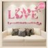 Romantic 3D Love Letter Art Wall Sticker for Wedding Room TV Setting Decor red