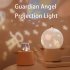 Romantic Angel Projection Light Starry Rotating Music Box for Bedside Moranti pink