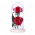 Romantic Simulate Rose Shape Night Light with Glass Shade for Home Valentine Tabletop Decor Beige base