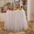 Romantic Wedding Party Birthday Supply Dessert Station Gauze Decoration Table Skirts with Frangipani Flower