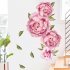 Rose Pink Peony Pattern Wall Sticker DIY Romantic Paster Home Living Room Decor 40   60cm 40   60cm