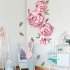Rose Pink Peony Pattern Wall Sticker DIY Romantic Paster Home Living Room Decor 40   60cm 40   60cm