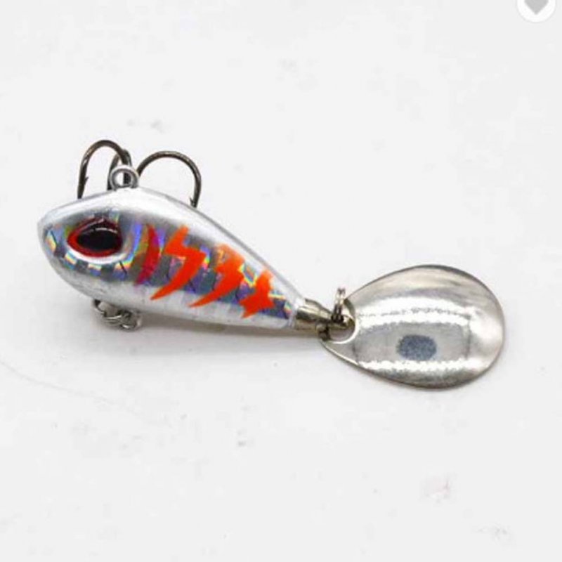 Rotary Sequins Artificial Lure Wobblers Baits Easy Shiner Metal Steel Tackle  Silver orange_25g
