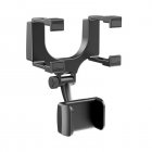 Rotatable Retractable Car Phone Holder Mount Rearview Mirror Phone Holder For All Mobile Phones Most Cars black