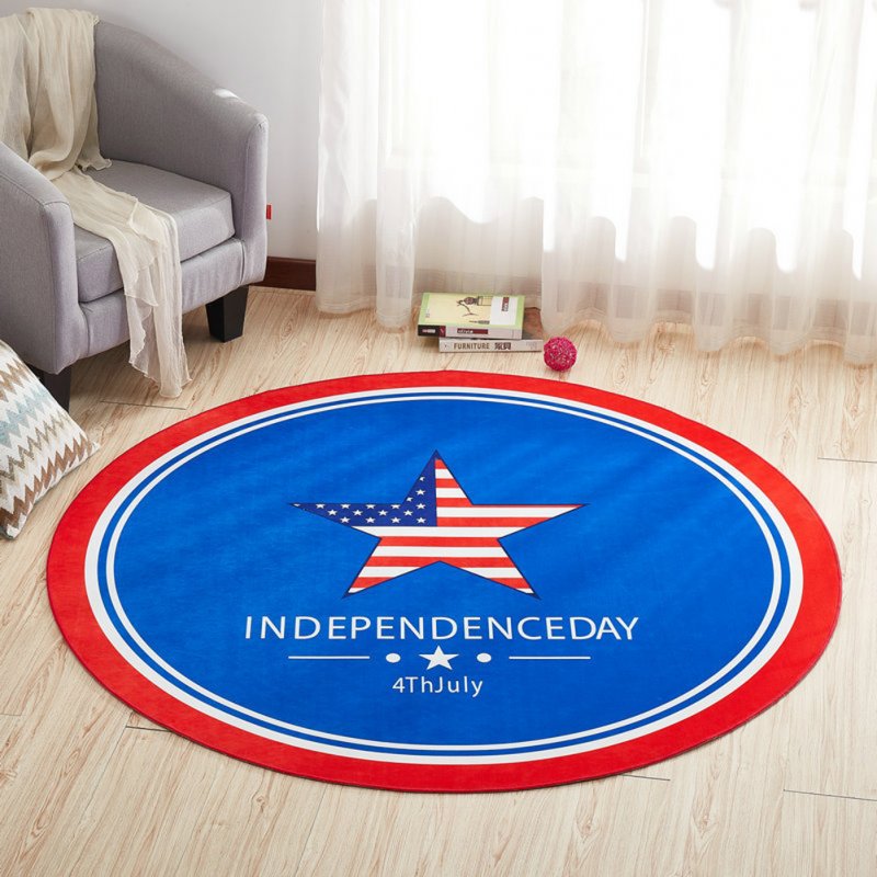 Round Carpet 3D Anti-slip Rugs Computer Chair Floor Mat for Home Kids Room Star_100cm