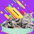 Round Cat Scratcher Bed  Multifunctional Cat Scratching Board  Corrugated Paper Cats Scratching Board For Kitten Large Pet Furniture Supplies  Green  small