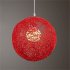 Round Concise Hand woven Rattan Vine Ball Pendant Lampshade Light Lamp Shades Light Accessories 15cm Diameter  Red   accessories  lamp holder  wire 