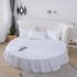 Round Cotton Bed Skirt Bedspread for Home Hotel Sleeping Decoration Lake Blue