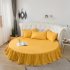 Round Cotton Bed Skirt Bedspread for Home Hotel Sleeping Decoration turmeric