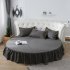 Round Cotton Bed Skirt Bedspread for Home Hotel Sleeping Decoration Dark gray
