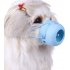 Round Cute Dog Mouth Cover Adjustable Anti Biting Barking Muzzles for Flat Mouth Puppy Kitten blue S
