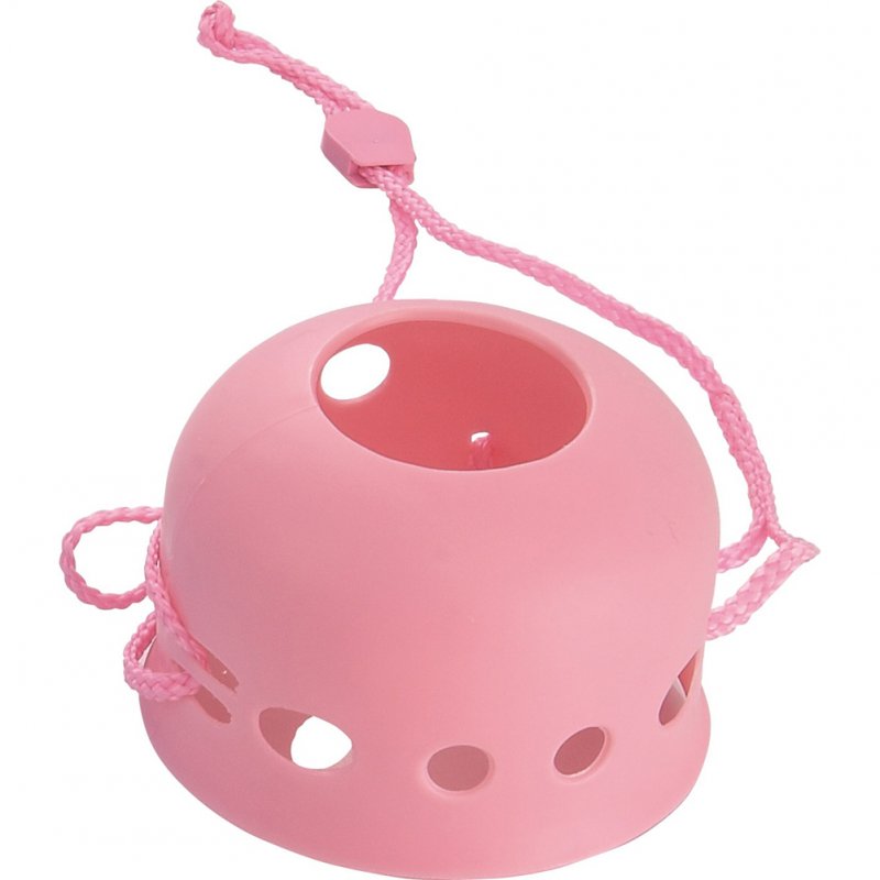 Round Cute Dog Mouth Cover Adjustable Anti-Biting Barking Muzzles for Flat Mouth Puppy Kitten Pink_S