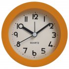 Round Desk Alarm Clock Silent Non-ticking Battery Operated Table Clocks with Night Light Function Orange