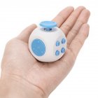 [US Direct] Round Fidget Cube Toy Relieve Stress, Anxiety and Boredom for Children, Man and Women White&Blue
