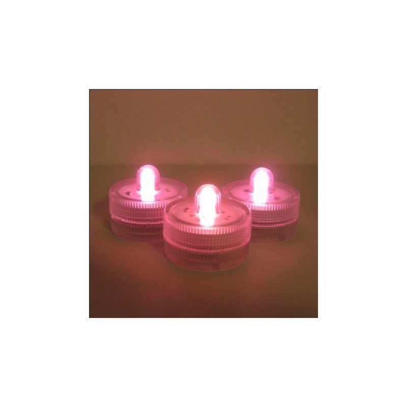 Round LED waterproof candle light (color card packaging)-pink 12PCS/group