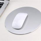 Round Mouse Mat Aluminum Anti Slip Rubber Bottom Gaming Mouse Pad Computer Accessory Silver_20CM