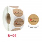 Round Natural Kraft Handmade Stickers Scrapbooking For Package Adhesive Seal Labels Stationery b 06 2 5cm 1inch