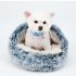 Round Plush Warm Dog Bed Mini Nest House Semi enclosed Deep Sleep Pet Mat Cushion Blanket Sleeping Bag Puppy Kennel Accessories 50cm Semi closed gradient rose p