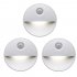 Round Shape Infrared Human Body Induction Lamp for Home Wall Cabinet Night Light  white light
