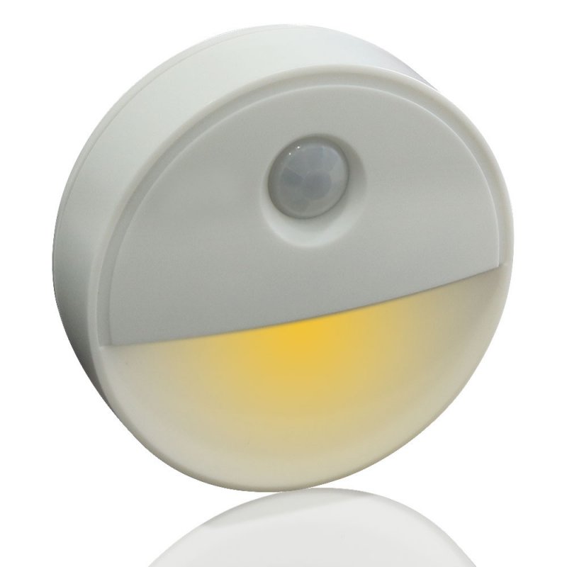 Round Shape Infrared Human Body Induction Lamp for Home Wall Cabinet Night Light  Warm white light