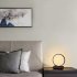 Round Table Lamp With Usb Power Cord Circular Dimmable Table Lamp Nightstand Lamp Bedhead Table Lamp For Bedroom Living Room Bar Restaurant 20CM black