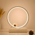 Round Table Lamp With Usb Power Cord Circular Dimmable Table Lamp Nightstand Lamp Bedhead Table Lamp For Bedroom Living Room Bar Restaurant 20CM black