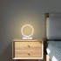 Round Table Lamp With Usb Power Cord Circular Dimmable Table Lamp Nightstand Lamp Bedhead Table Lamp For Bedroom Living Room Bar Restaurant 20CM black