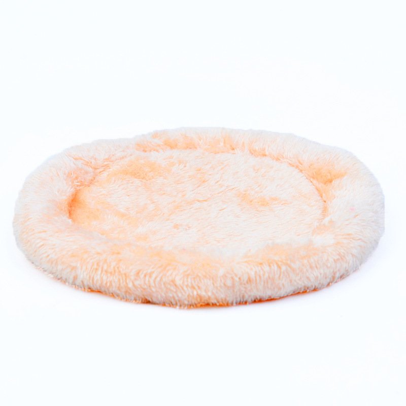 Round Velvet Warm Sleep Mat Pad for Hedgehog Squirrel Guinea Pig Ferret Small (about 14cm in diameter)_Camel