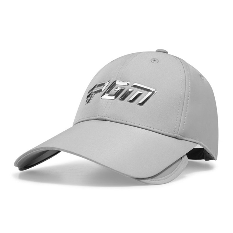 Men Sports Golf Hats Breathable Retractable Widened Brim Sun Protection Full Face Sun Hat Baseball Cap MZ054-white as shown
