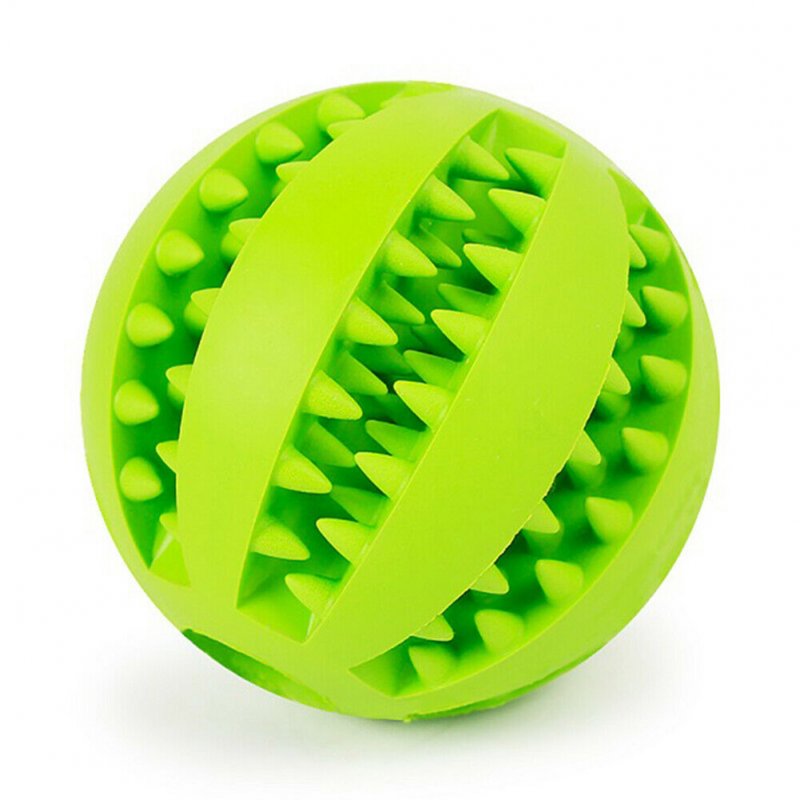 Rubber Ball Chew Pet Dog Puppy Teething Dental Healthy Treat Clean Toy large_Green