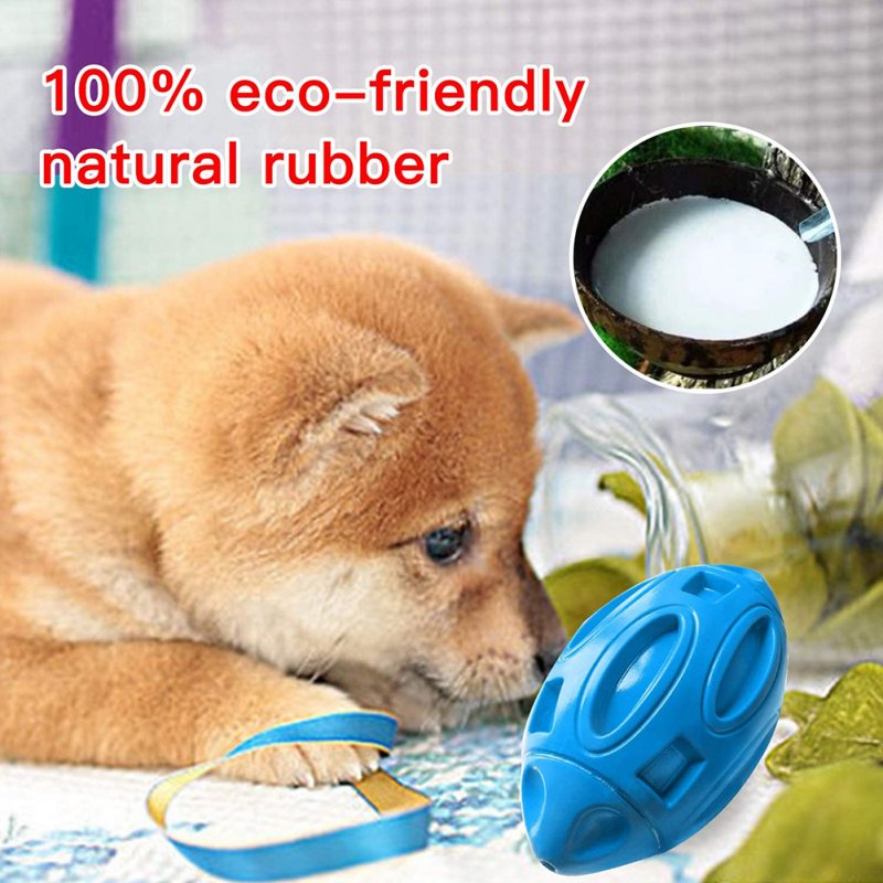 Rubber Dog Chew  Ball For  Pet  Tooth  Cleaning  Interactive  Dog  Treat  Toys Light blue_opp bag
