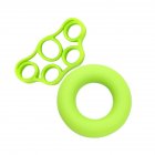 Rubber Stretch Resistance Band Set Gippers Silicone Finger Forearm Hand Grip Expander Trainer  Grip   Rally Green