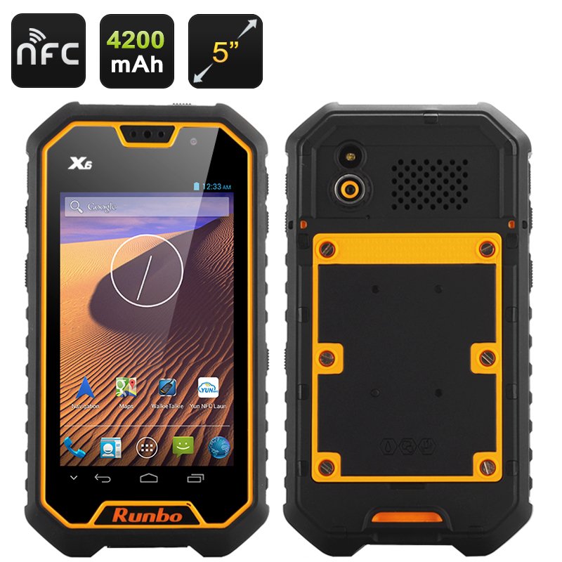 Runbo X6 Rugged Smartphone (Yellow)