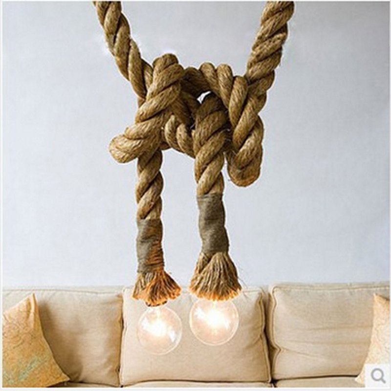 Hemp Rope 85-265V Ceiling Chandelier Wiring